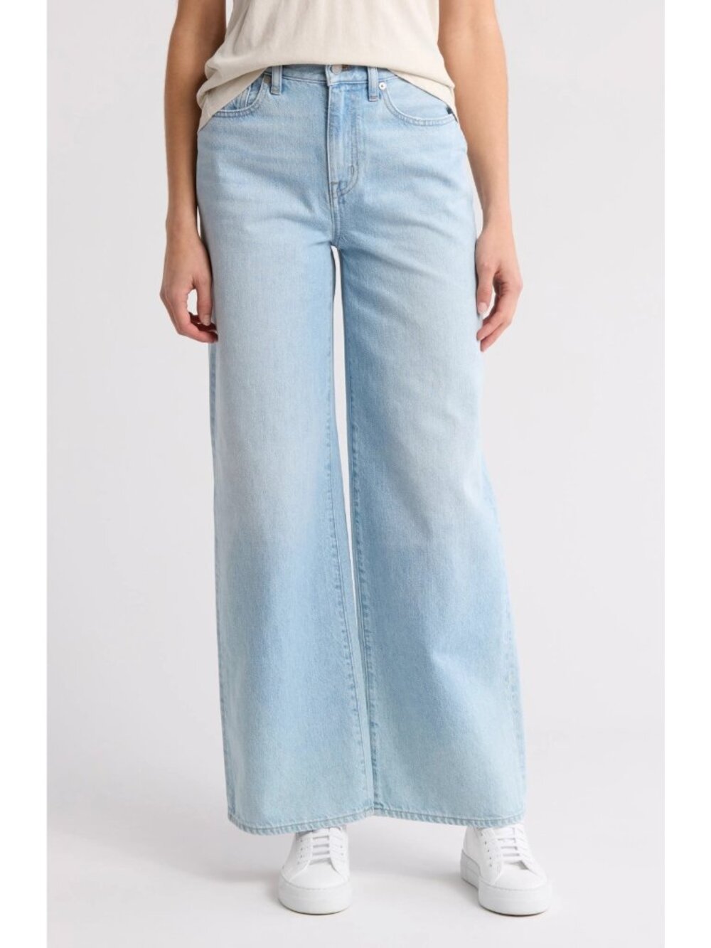 Madewell Women's High Rise Superwide Leg Jeans in Alesio Wash Size 28 - Picture 1 of 5